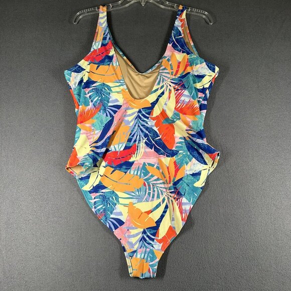 Old Navy Swimsuit Womens X-Large One Piece Leaf Print Tropical Bathing Suit - Picture 3 of 9